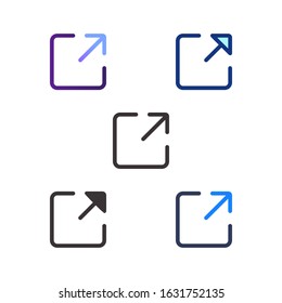 sizing icon flat outline glyph interface
