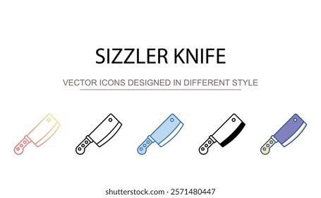 Sizzler Knife icon design with white background stock illustration