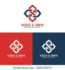 Sizzles and Shine Electrodomésticos de cocina Lettermark Logo Design