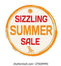 Sizzling Summer Sale Grunge Rubber Stamp On White Background, Vector Illustration