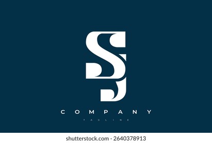 SJ Abstract Geometric Logo Design. Modern and elegant logo design with simplistic typography elements, showcasing branding excellence.
