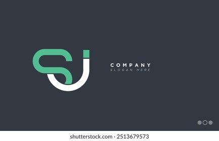 Letras do alfabeto SJ Logotipo do monograma inicial JS, S e J