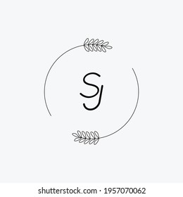 SJ Beauty vector initial logo, handwriting logo of initial signature