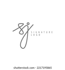 SJ initial based vector logo. Handwriting and signature logo. Logo for fashion, wedding, cosmetics, brand, company, event, and organization.