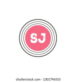 SJ Initial Handwriting logo template vector