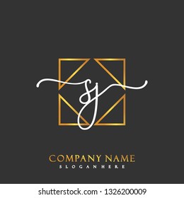 SJ Initial Handwriting logo template vector