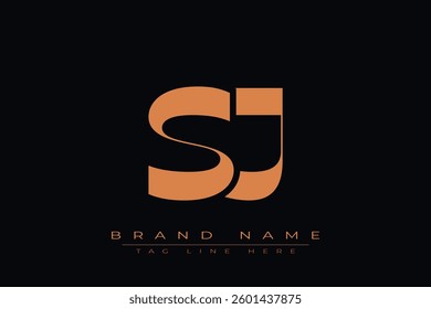 SJ initial letter logo design. Letter S and J luxury alphabet letter logo icon template
