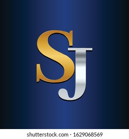 SJ Initial logo Capital Letters Gold and silver colors