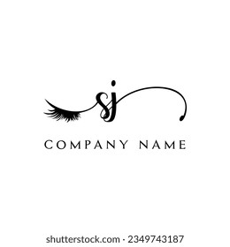 SJ-Logo-Logo-Logo-Wimpern-Vektorgrafik modern