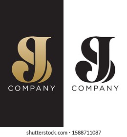 SJ initial logo luxury premium design