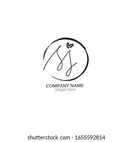sj initial logo signature vector. Handwriting concept logo