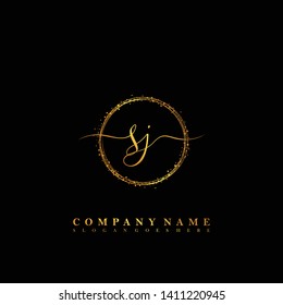 SJ Initial luxury handwriting logo vector