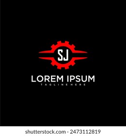 SJ initial monogram for automotive logo design vector