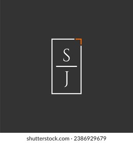 SJ initial monogram logo for technology with square style design