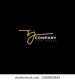 Sj Initial signature logo vector design