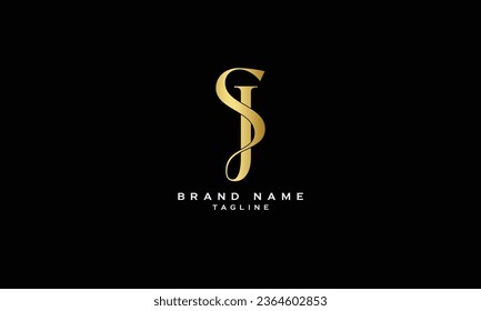 SJ, JS, Abstract initial monogram letter alphabet logo design