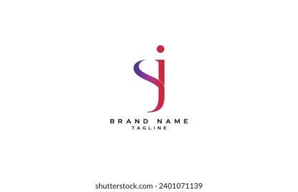 SJ, JS, Abstract initial monogram letter alphabet logo design