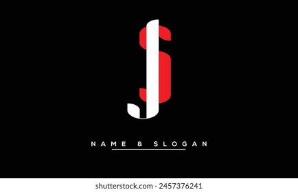 SJ, JS Abstract Letters Logo Monogram