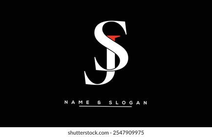 Monograma del logotipo de las letras Abstractas de SJ, JS