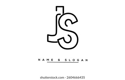 SJ, JS Abstract Letters Logo Monogram