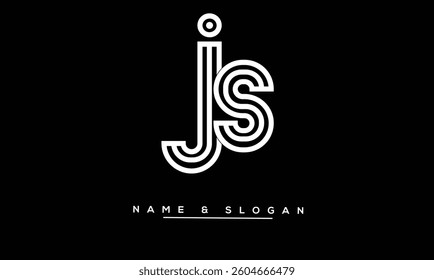 SJ, JS Abstract Letters Logo Monogram