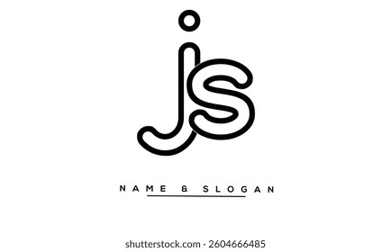 SJ, JS Abstract Letters Logo Monogram