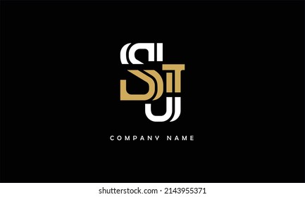 Monograma del logotipo de las letras de los alfabetos de SJ y JS