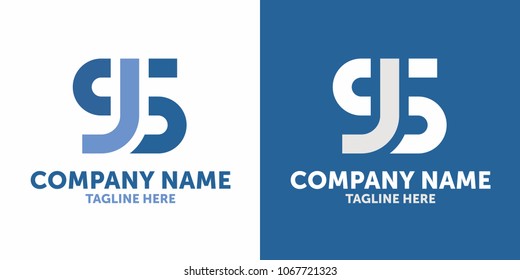 SJ or JS Initial Letter Logo Template