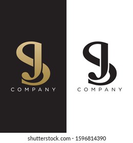 sj or js initial logo design vector luxury