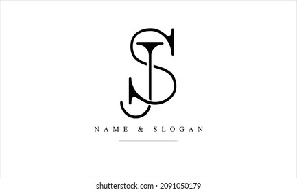 SJ, JS, S, J letras abstractas monograma