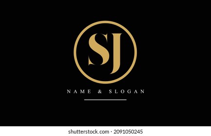 Abstrakte Buchstaben SJ, JS, S, J Logo-Monogramm