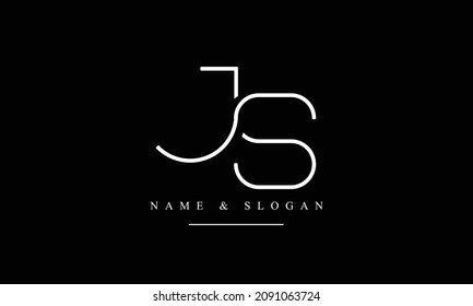 SJ, JS, S, J abstract letters logo monogram