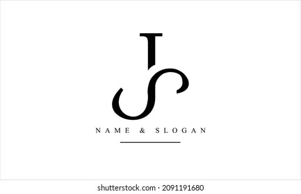 SJ, JS, S, J abstract letters logo monogram