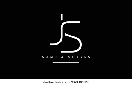 SJ, JS, S, J abstract letters logo monogram