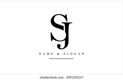 SJ, JS, S, J abstract letters logo monogram