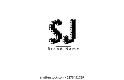 SJ JS S J abstract vector logo monogram template