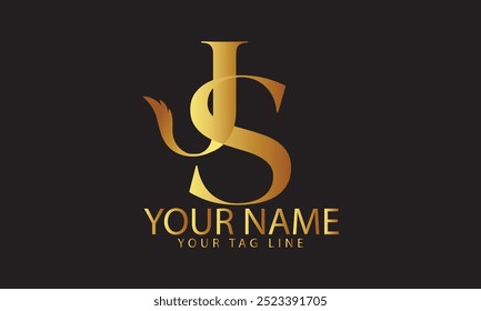 Monograma del logotipo de las letras abstractas de SJ, JS, S, J