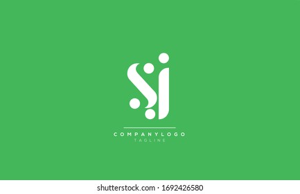 SJ JS S J Letter Logo Alphabet Design Template Vector