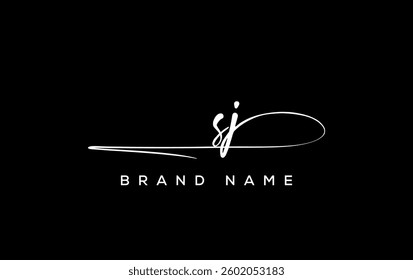 SJ letter beauty handwriting vector logo. 