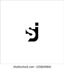 Diseño de logotipo de carta SJ con fuente Sans Serif intersectada y recortada creativa