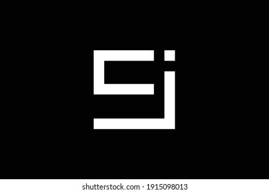 SJ letter logo design on luxury background. JS monogram initials letter logo concept. SJ icon design. JS elegant and Professional white color letter icon on black background.