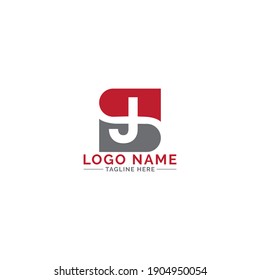 Logo-Design für SJ-Buchstaben, Vektorgrafik-Vorlage