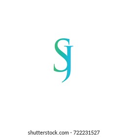 SJ letter logo with line element