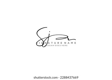 SJ Letter Signature Logo Template elegant design logo Sign Symbol template vector icon
