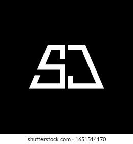 SJ logo abstract monogram isolated on black background