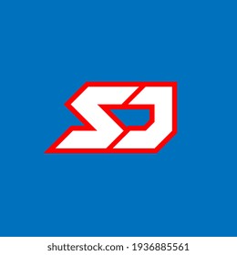 SJ logo design, initial SJ letter design with sci-fi style. SJ logo for game, esport, Technology, Digital, Community or Business. S J sport modern Italic alphabet font. Typography urban style fonts.