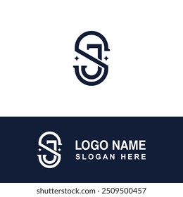 SJ Logo Monogramm. Logo für Boutique, Schönheitssalon, Parfum oder andere.