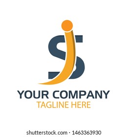 SJ logo template, SJ letter, flat design. vector