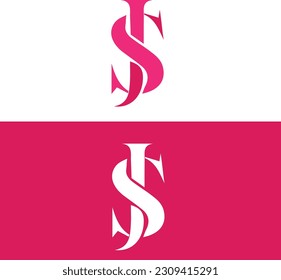 SJ logo with in vector file.  SJ icon design. SJ initial alphabet logo design. Pink logo design. SJ in vector file.