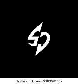 SJ monogram esport logo design with cool shape concept in vector